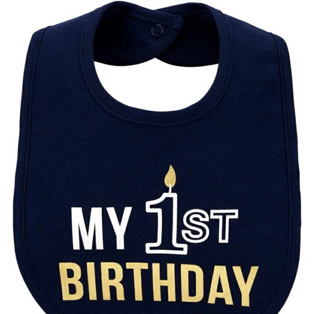 1st Birthday Bib & Mercedes Squeeze Car (2 Items)